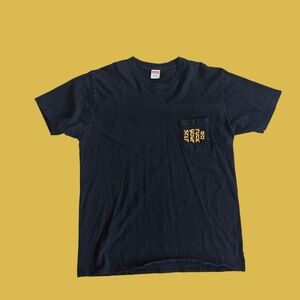 Supreme Black Pocket Tee XL ' Go F Yourself ' Embroidery Black Graphic T-Shirt